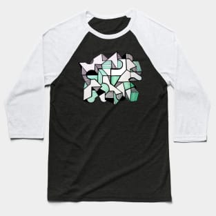 Abstract geometric black green Baseball T-Shirt